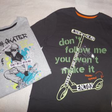 Majici d. r.  Skater & Enjoy, št. 158/164 (1x oblečeni, obe 12 eur)
