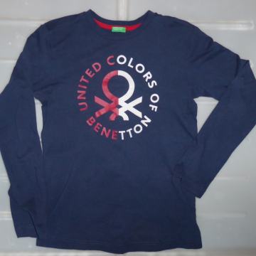 Modra fantovski majca z dolgimi rokavi Benetton 150 cm, 11A 10-11 let