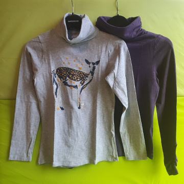 Dekliški puli majica z ovratnikom OKAIDI smučarska BOMBAŽ 138 9-10 let