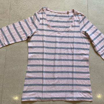 Čudovita MAJICA melirana pastel roza/siva, rokavi 7/8, vel. 42 - NOVO