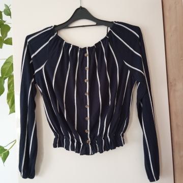 H&M  ČRNO BELA ČRTASTA VISKOZNA MAJČKA S/M