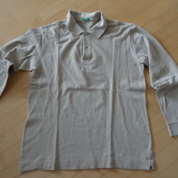 polo majica Benetton, vel. M, dolg rokav, bombažna, drap