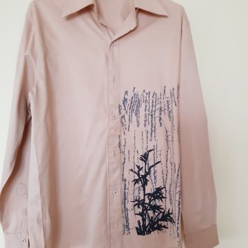 BEŽ PISANA BOMBAŽNA SRAJCA M/L