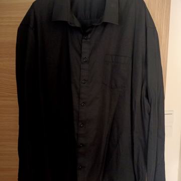 Nova črna moška srajca z dolgimi rokavi velikost 3 XL