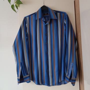 HUGO BOSS  MODRO ČRTASTA SRAJCA 40/M