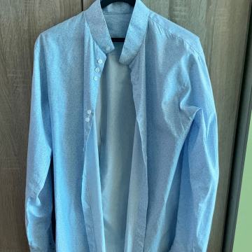 Moska modra srajca dolg rokav ruski ovratnik rocno izdelana 185-195cm