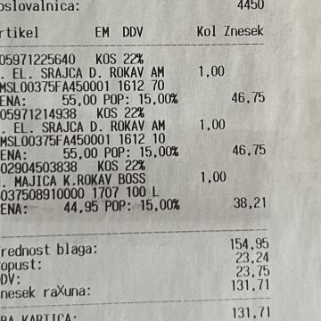 Srajca AntonyMorato(2 kosa) velikost L