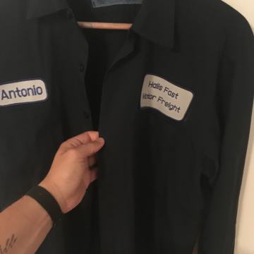 vintage red kap work shirt clerk employee large