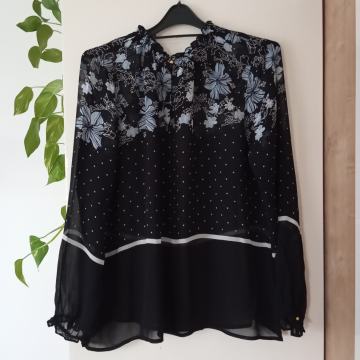 ČRNO CVETLIČNA PROSOJNA TUNIKA 40/42