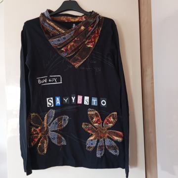 DESIGUAL ČRNO PISANA BOMBAŽNA TUNIKA S