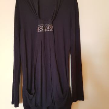 DOLGA ČRNA VISKOZNA TUNIKA M/L