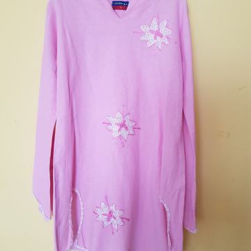 DOLGA ROZA BOMBAŽNA TUNIKA M/L