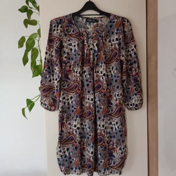 DWTK PARIS MODRO PISANA BOMBAŽNA TUNIKA  S/M