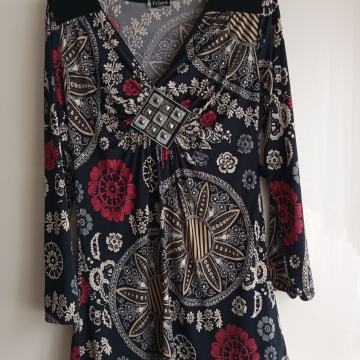 FRIME ČRNO PISANA TUNIKA 38/40