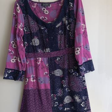 M&S MODRO ROZA VISKOZNA CVETLIČNA TUNIKA 40/42