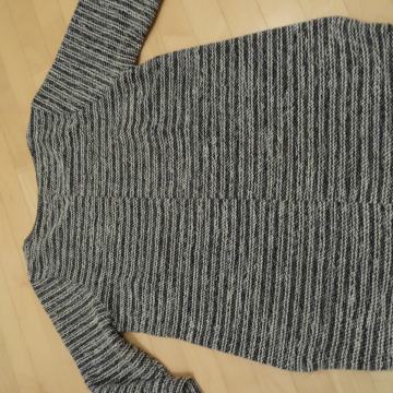 melirana tunika, št. 46, rokav 3/4, črno sivo bela s svetlečo nitko