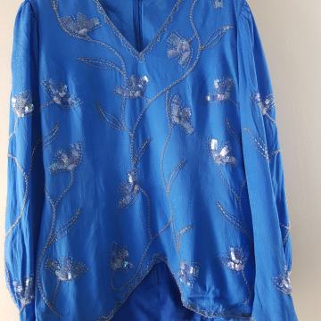 MODRA TUNIKA Z BLEŠČICAMI  M