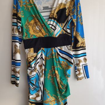 NOVA MODRO ZELENA VISKOZNA TUNIKA 40