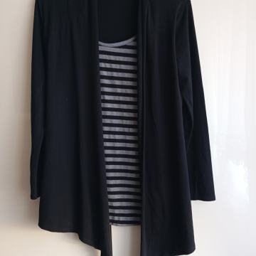 ORSAY ČRNO SIVA VISKOZNA TUNIKA 2 V 1 M/L