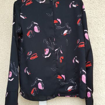 PIECES NOVA ČRNO RDEČA TUNIKA S/XS