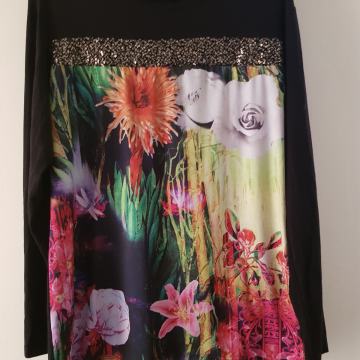 PUNTO ROMA NOVA ČRNO CVETLIČNA TUNIKA S/M