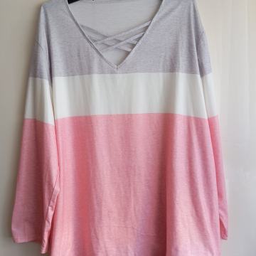 NOVA ROZA ČRTASTA TUNIKA 4XL/5XL