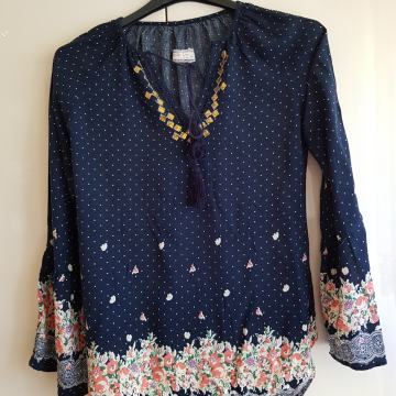 TAYLOR MODRO CVETLIČNA TUNIKA XS/S