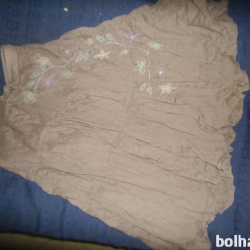 Bombažno krilo z rožo,DOLZINE 70CM, sivo rjavo, vel M