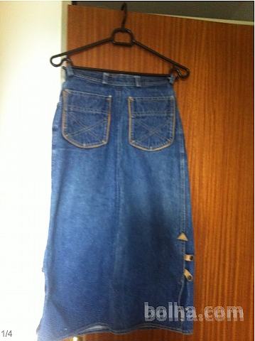 Modno jeans žensko krilo v kombinaciji usnja EKSTRA UGODNO