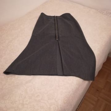 Sivo črno dolgo žensko krilo