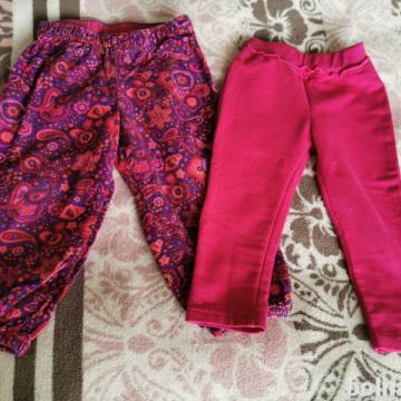 Dekliške hlače 2x trenirka, žametne vel. 92 (18 - 24 mes.)