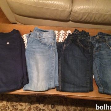 dekliške jeans hlače in trenirka velikosti 128