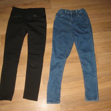 Dekliške jeans in elastične hlače, velikost 140