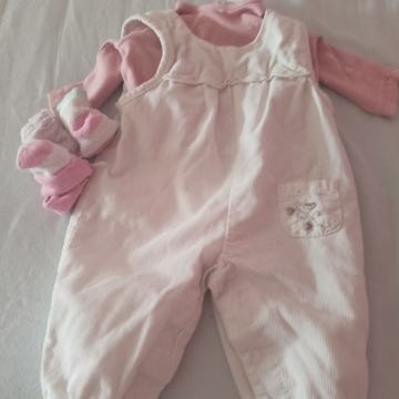 Žametne hlače z majčko 56 za punčko