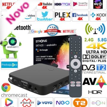 Hibridni Android box 4K DVB-T2 KODI SLO HRT RAI ORF EON T2 NEO A1 VOYO