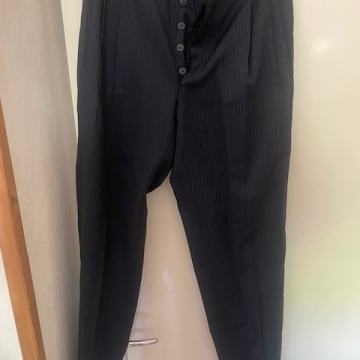 Pleated pants hlače  črtaste volnene