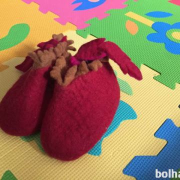Otroški copati št. 21-22 iz polstene volne - filc