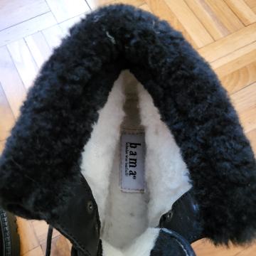 Bama  usnjeni gležnarji s pravim krznom