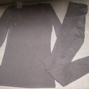 Nosečniške črne pajkice+majica, bombazni komplet, vel xs