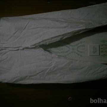 Nosečniške hlače-bele, bombaz,MANA, VEL.L