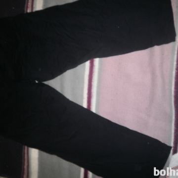 Nosečniške hlače, temnomodre, bombaž, vel.52, poletne