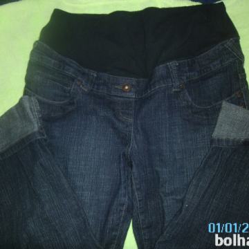 Nosečniške jeans hlače-temnomodre, vel XXL
