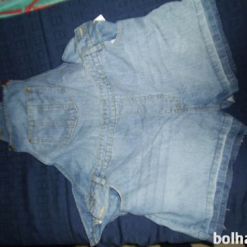 Nosečniške jeans kratke hlače z naramnicami, vel 48. 2KOM