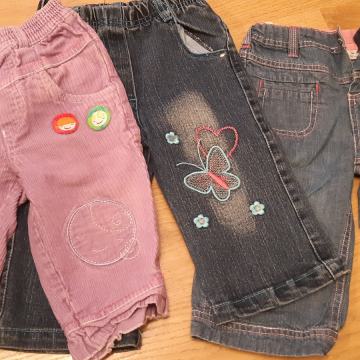 Hlače vel. 80 4 eur/3 kosi