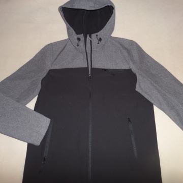 Jakna softshell s kapuco - črno/siva, št. 170/176 (NOVA)