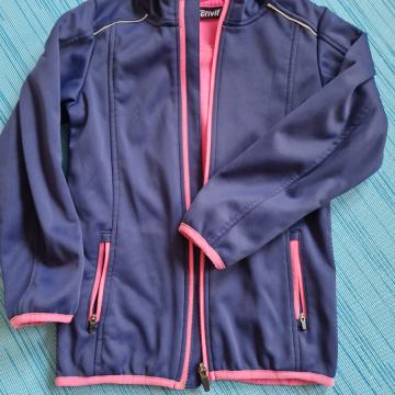 Softshell temno modre barve z roza podlogo št.122/128, ne prepiha
