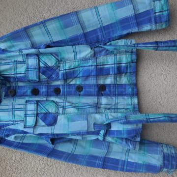 MODRA KARO BOMBAŽNA PREHODNA JAKNA S/M