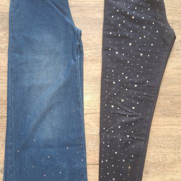 Dekliške 2xjeans hlače na zvonček,116/122