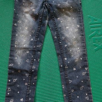 Dekliške hlače jeans z vzorcem št.128
