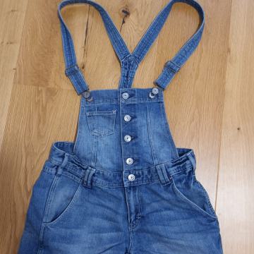 H&M dekliške jeans hlače, oprsnik, naramnice, št. 170 (14 let)